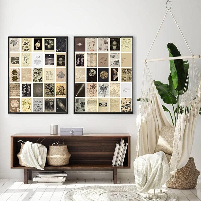 Dark Academia Wall Collage Kit With 70 Aesthetic Pictures-Original Frame
