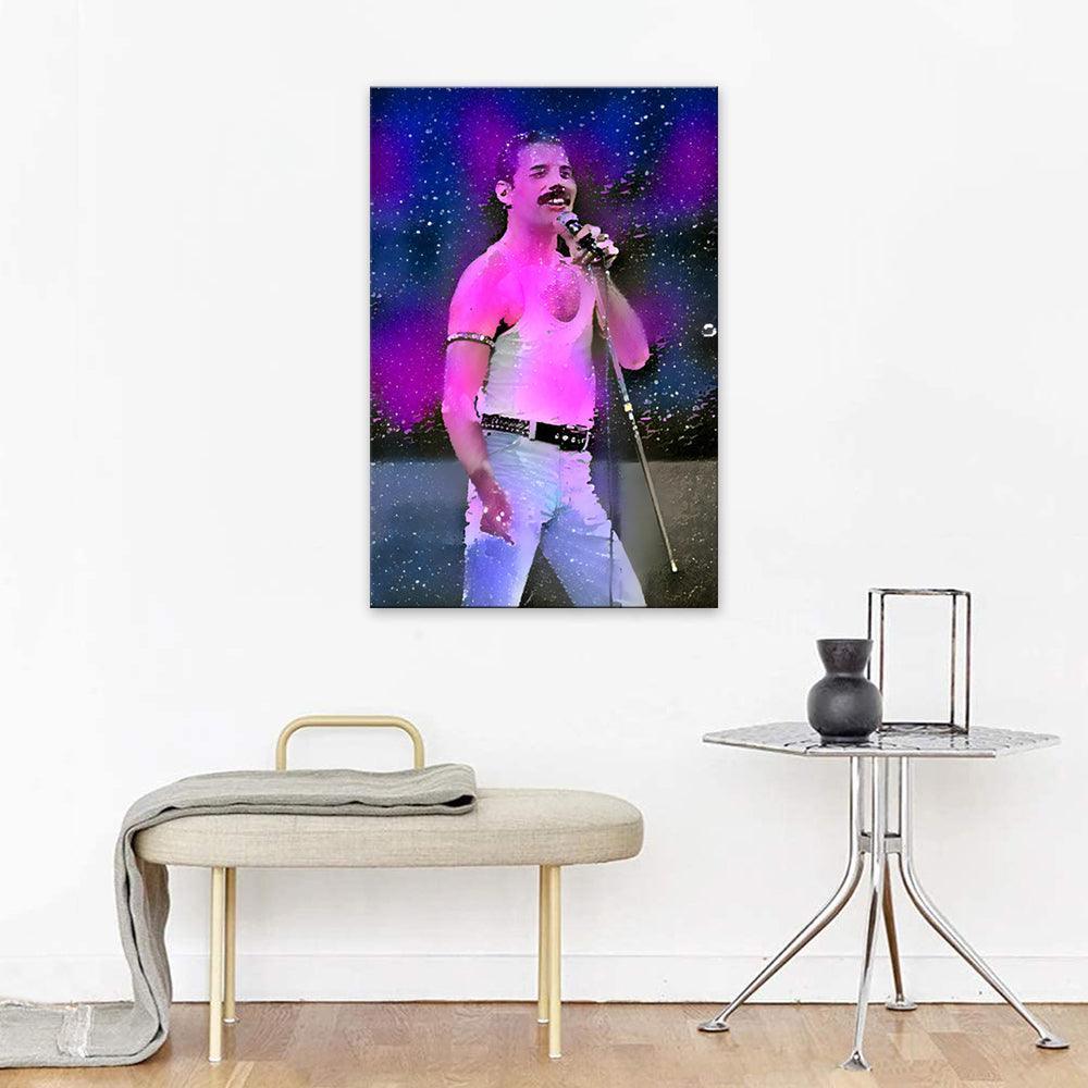 Queen Freddie Mercury 1 Piece HD Multi Panel Canvas Wall Art-Original Frame