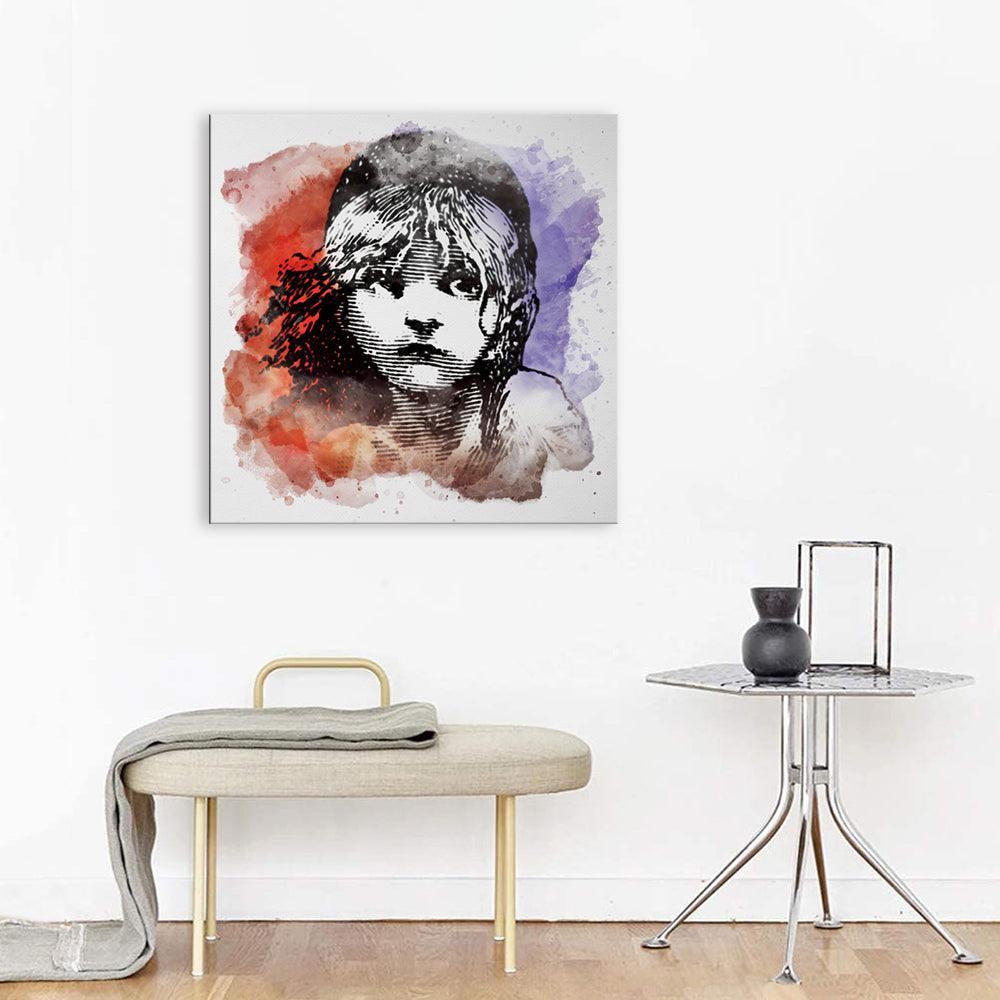 Watercolor Girl 1 Piece HD Multi Panel Canvas Wall Art Frame-Original Frame