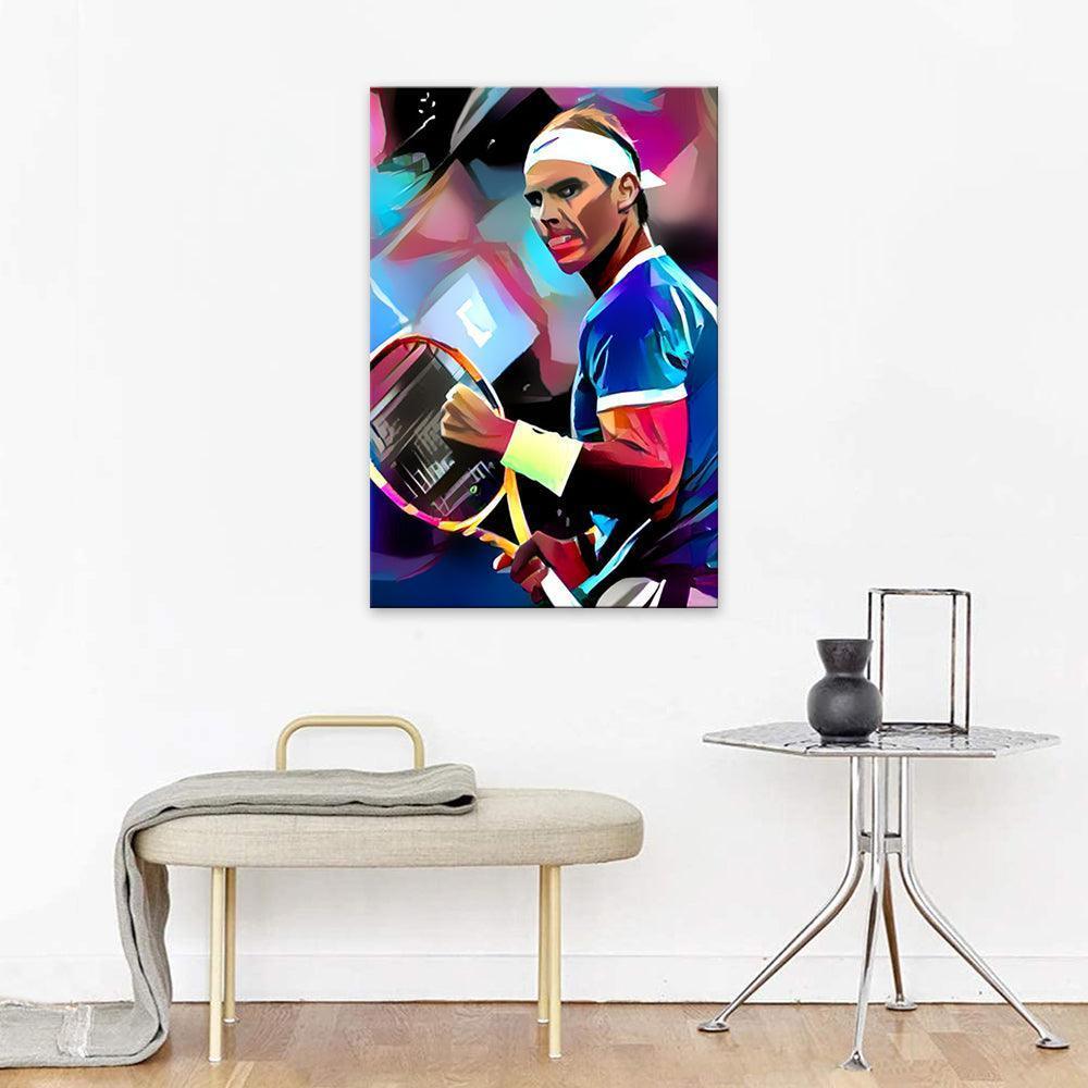 Abstract Tennis Player 1 Piece HD Multi Panel Canvas Wall Art Frame-Original Frame