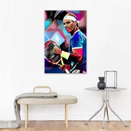 Abstract Tennis Player 1 Piece HD Multi Panel Canvas Wall Art Frame-Original Frame