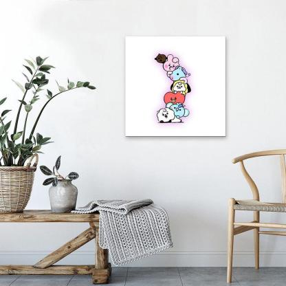 Colorful Cartoon 1 Piece HD Multi Panel Canvas Wall Art Frame-Original Frame