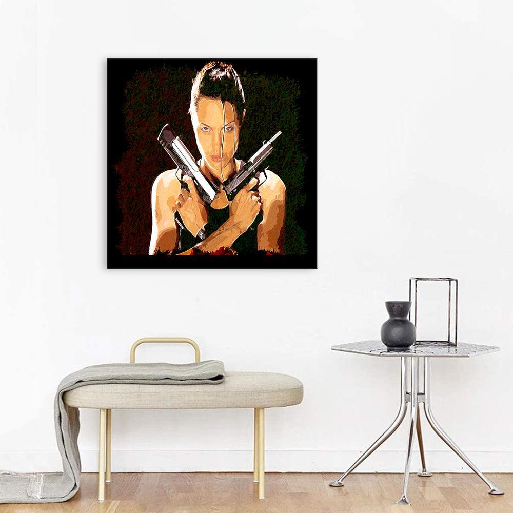 Action Angelina Jolie 1 Piece HD Multi Panel Canvas Wall Art Frame-Original Frame