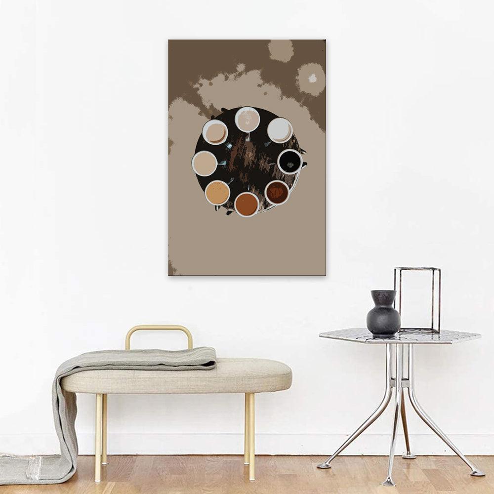 The Abstract Coffee Team 1 Piece HD Multi Panel Canvas Wall Art Frame-Original Frame