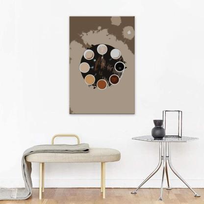 The Abstract Coffee Team 1 Piece HD Multi Panel Canvas Wall Art Frame-Original Frame