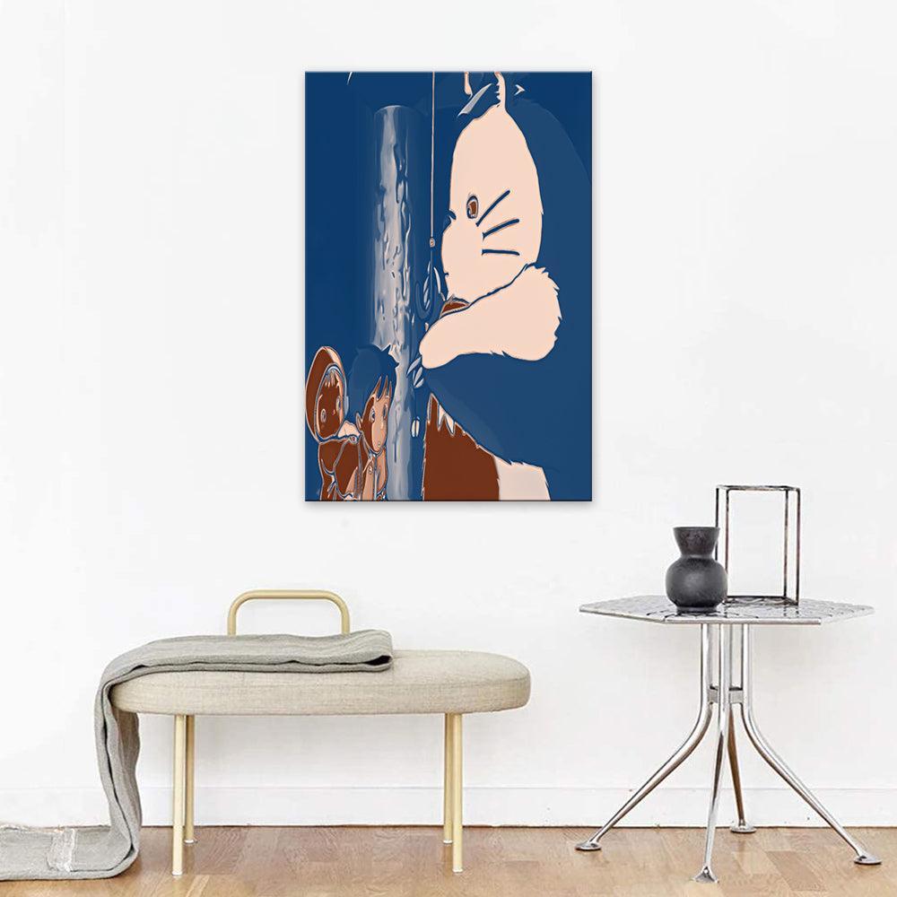 The Abstract Cat Cartoon 1 Piece HD Multi Panel Canvas Wall Art Frame-Original Frame