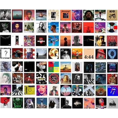 Square Printed Music Album Cover Posters Collage Kit-Original Frame