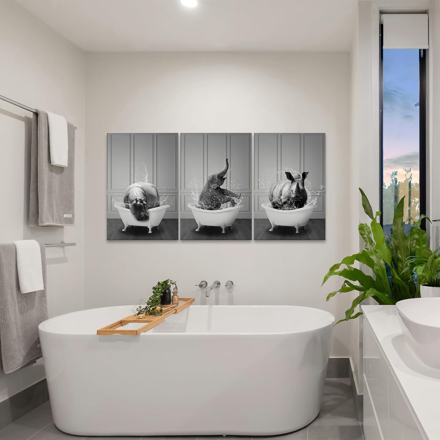 Funny Animal 3 Piece Canvas Wall Art