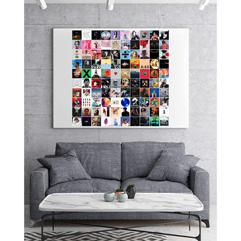 Square Printed Music Album Cover Posters Collage Kit-Original Frame