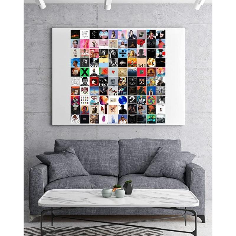 Square Printed Music Album Cover Posters Collage Kit-Original Frame