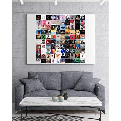 Square Printed Music Album Cover Posters Collage Kit-Original Frame
