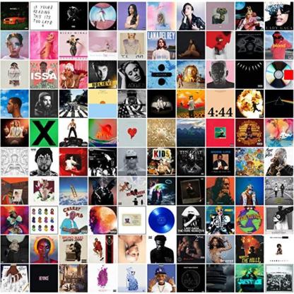 Square Printed Music Album Cover Posters Collage Kit-Original Frame