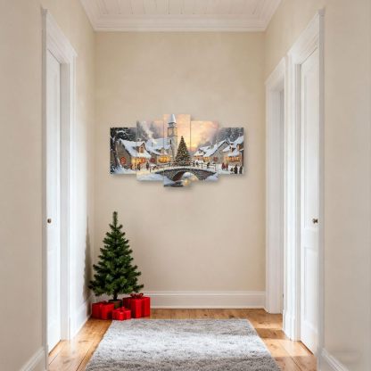 Christmas Canvas Wall Art 5 Pieces Winter Scene Wall Decor