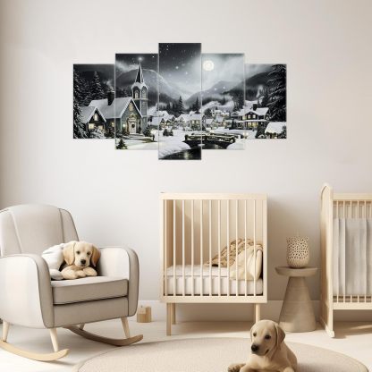 Christmas Wall Art 5 Pieces Large Christmas Church Pictures Wall