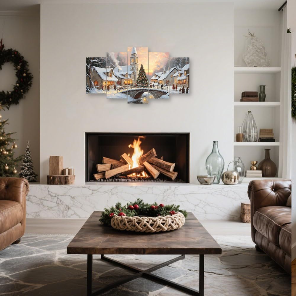 Christmas Canvas Wall Art 5 Pieces Winter Scene Wall Decor