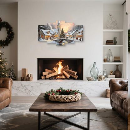 Christmas Canvas Wall Art 5 Pieces Winter Scene Wall Decor