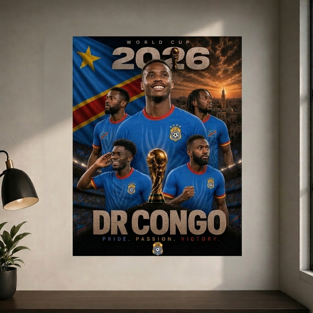 World Cup 2026 Democratic Republic Of The Congo Football Team Poster And Wall Frame