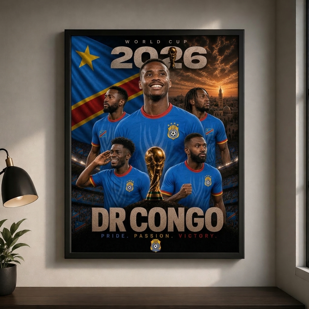 World Cup 2026 Democratic Republic Of The Congo Football Team Poster And Wall Frame