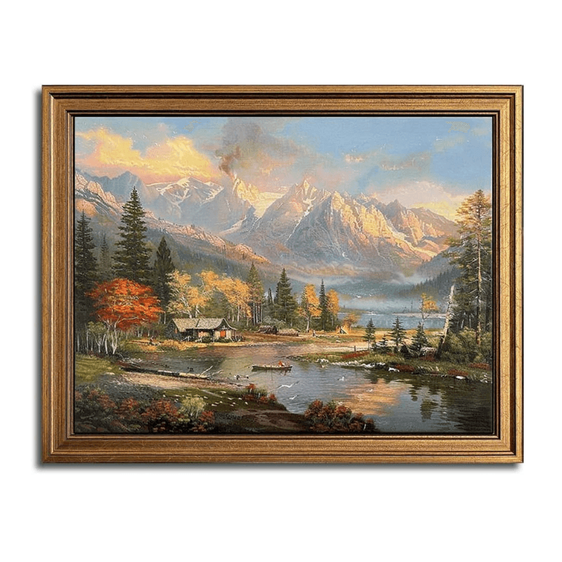 Antique Village Garden Wall Art-Original Frame