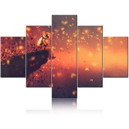 Canvas Wall Art Set Featuring Ethereal Forest Landscape-Original Frame
