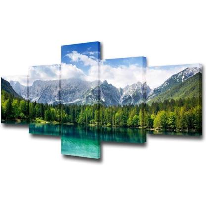Canvas Wall Art Set Featuring Ethereal Forest Landscape-Original Frame