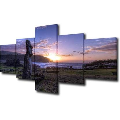 Canvas Wall Art Set Featuring Ethereal Forest Landscape-Original Frame