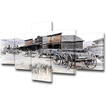 Canvas Wall Art Set Featuring Ethereal Forest Landscape-Original Frame