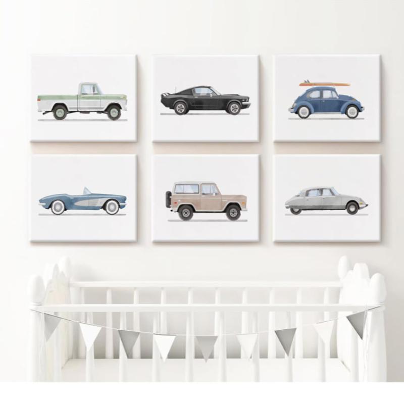 Car Wall Art Canvas Poster Set-Original Frame