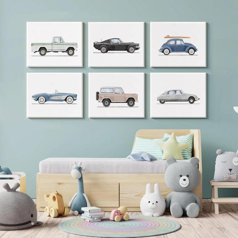 Car Wall Art Canvas Poster Set-Original Frame