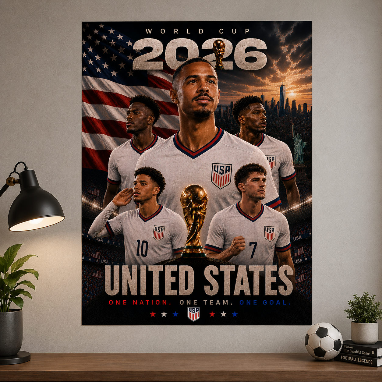 World Cup 2026 United States Football Team Poster And Wall Frame