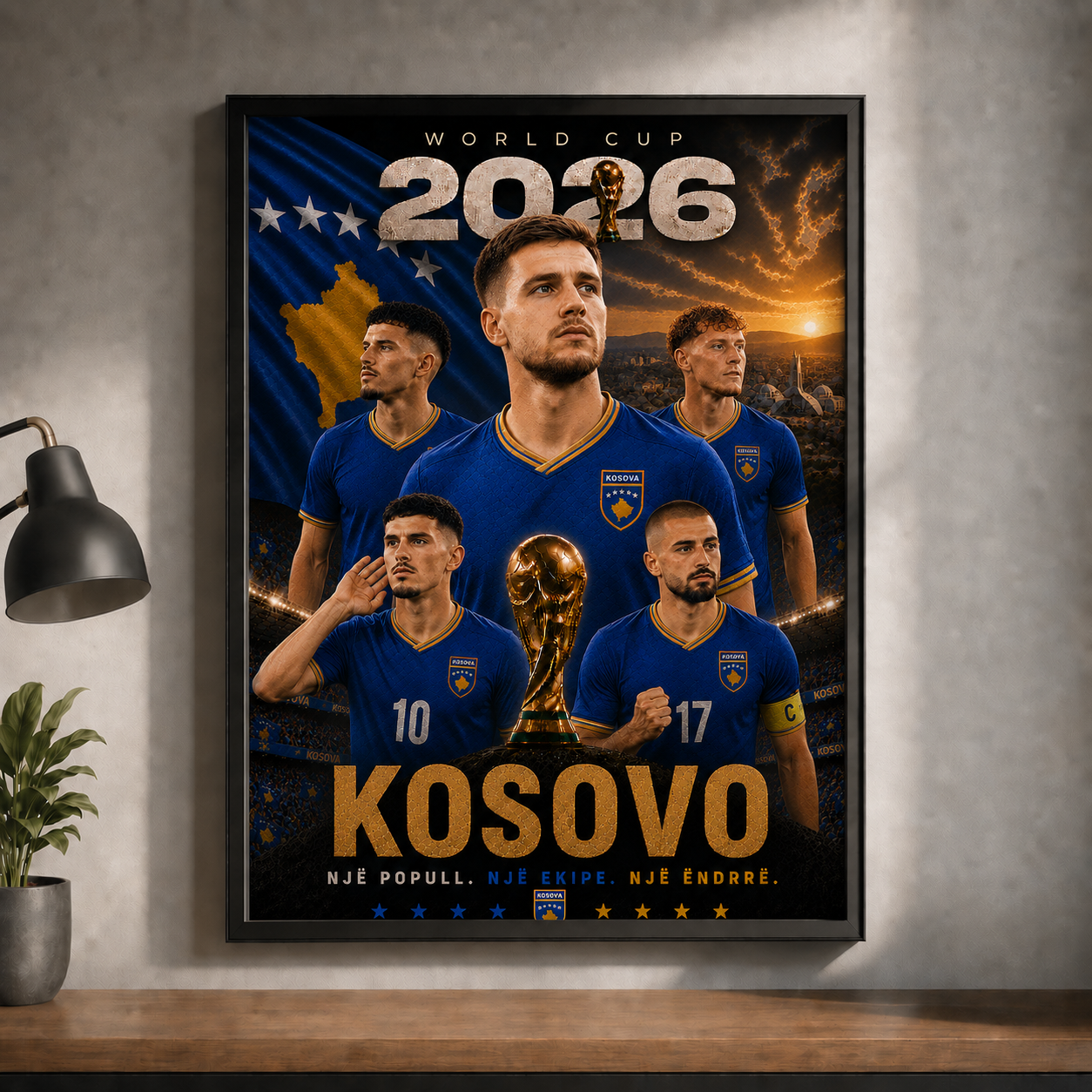 World Cup 2026 Kosovo Football Team Poster And Wall Frame