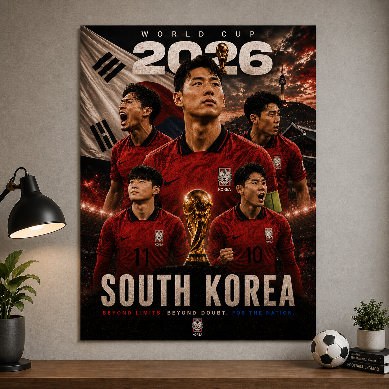 World Cup 2026 South Korea Football Team Poster And Wall Frame
