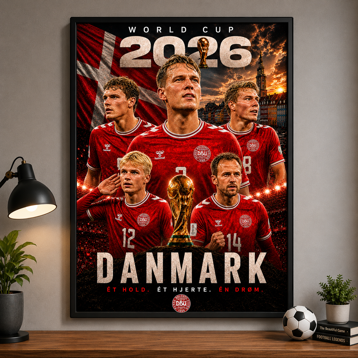 World Cup 2026 Denmark Football Team Poster And Wall Frame
