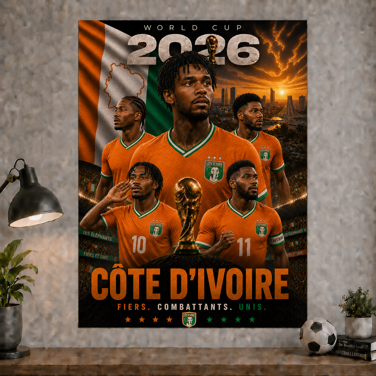 World Cup 2026 Côte d'Ivoire Football Team Poster And Wall Frame