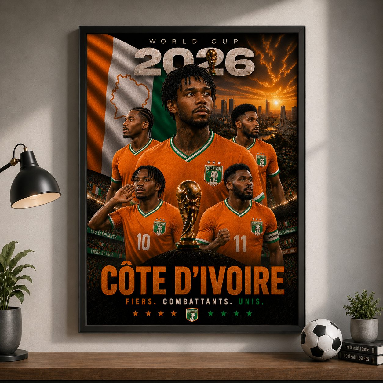 World Cup 2026 Côte d'Ivoire Football Team Poster And Wall Frame