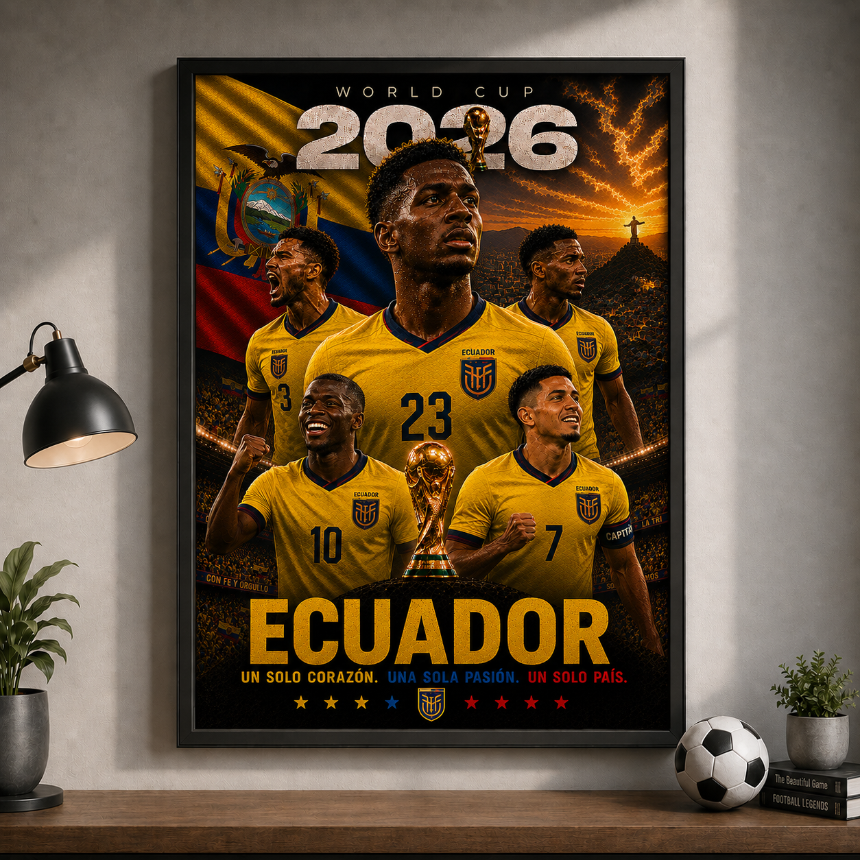 World Cup 2026 Ecuador Football Team Poster And Wall Frame