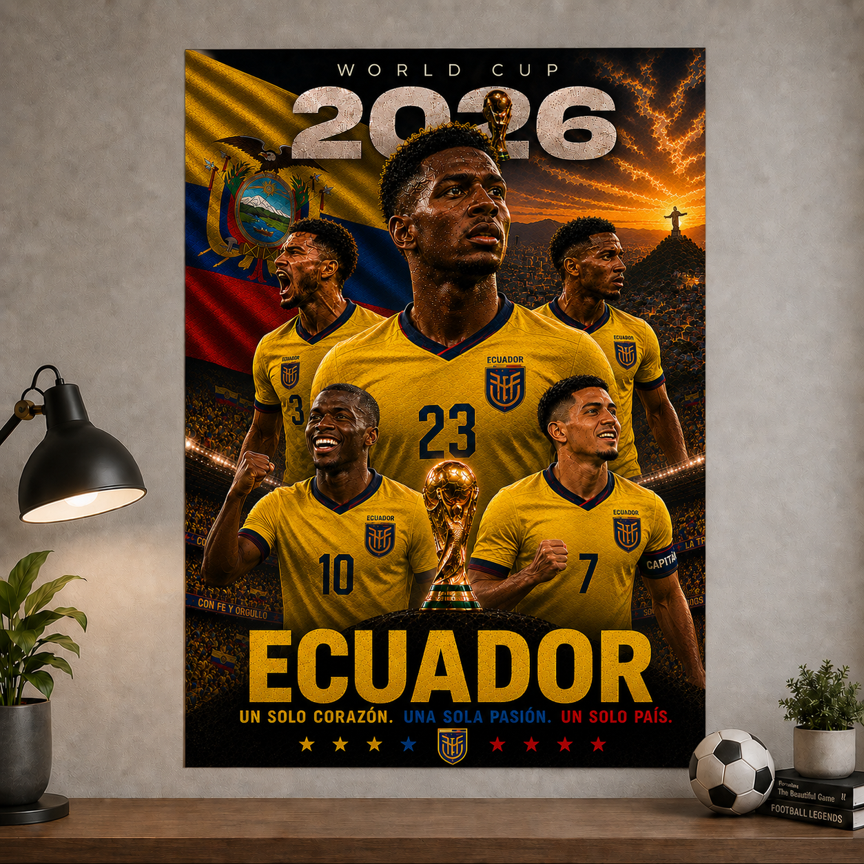 World Cup 2026 Ecuador Football Team Poster And Wall Frame