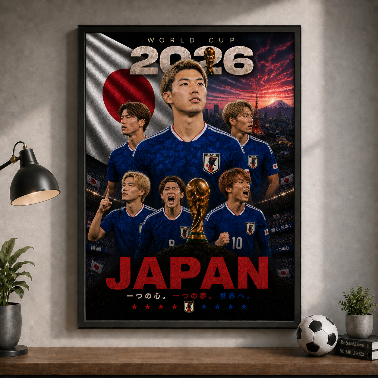 World Cup 2026 Japan Football Team Poster And Wall Frame