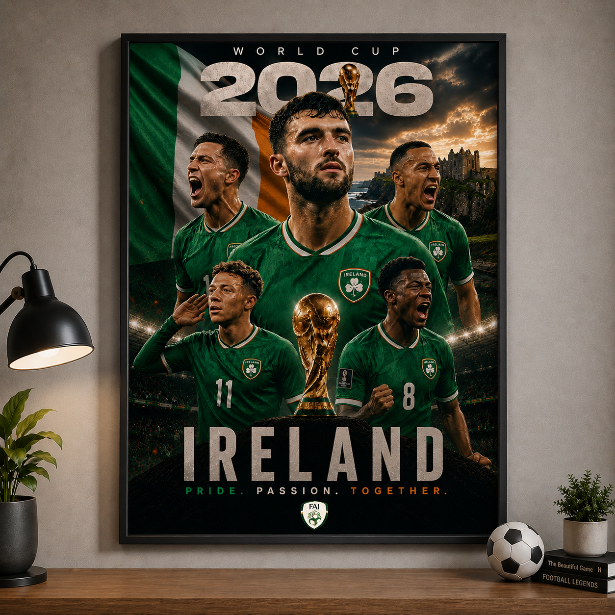 World Cup 2026 Ireland Football Team Poster And Wall Frame