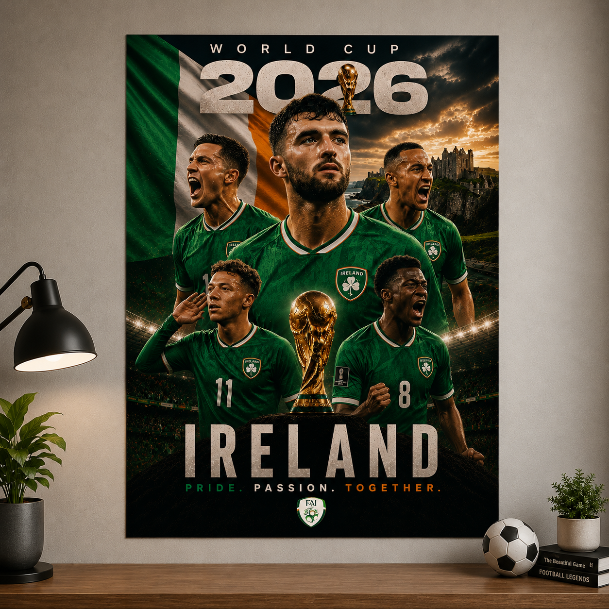 World Cup 2026 Ireland Football Team Poster And Wall Frame