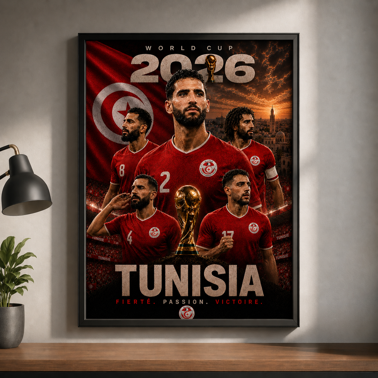 World Cup 2026 Tunisia Football Team Poster And Wall Frame