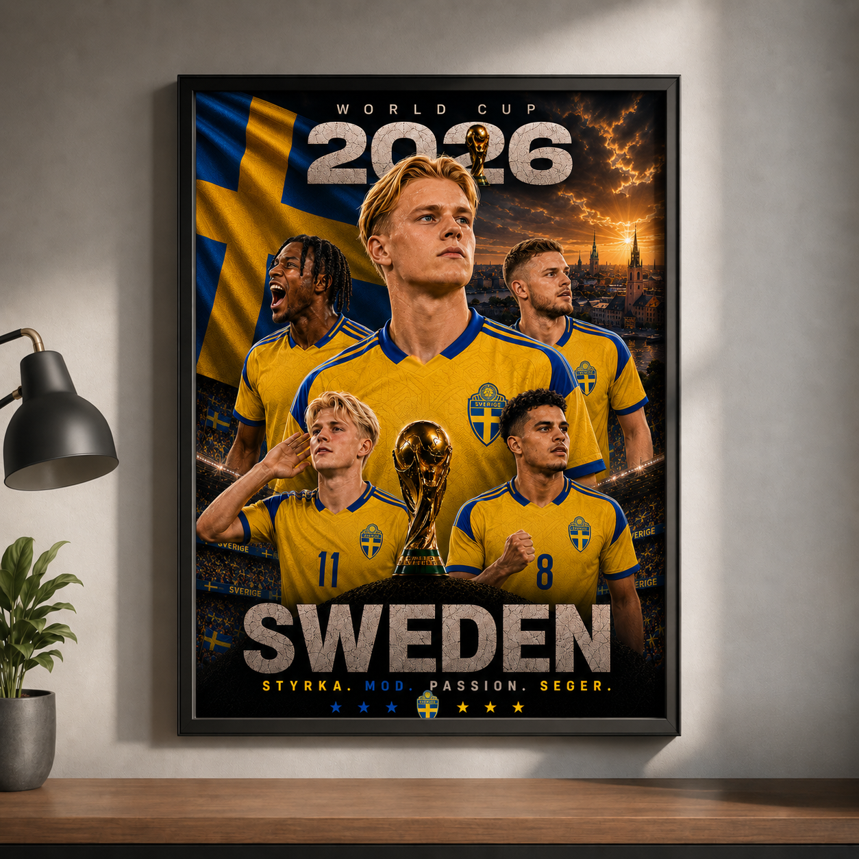 World Cup 2026 Sweden Football Team Poster And Wall Frame