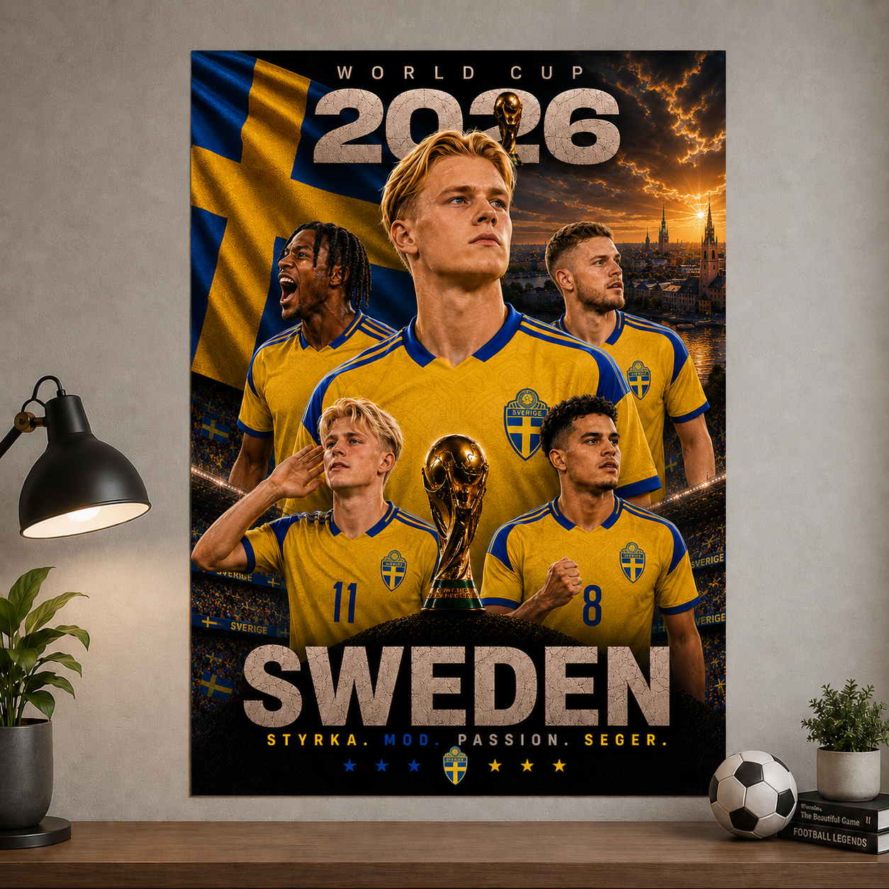 World Cup 2026 Sweden Football Team Poster And Wall Frame
