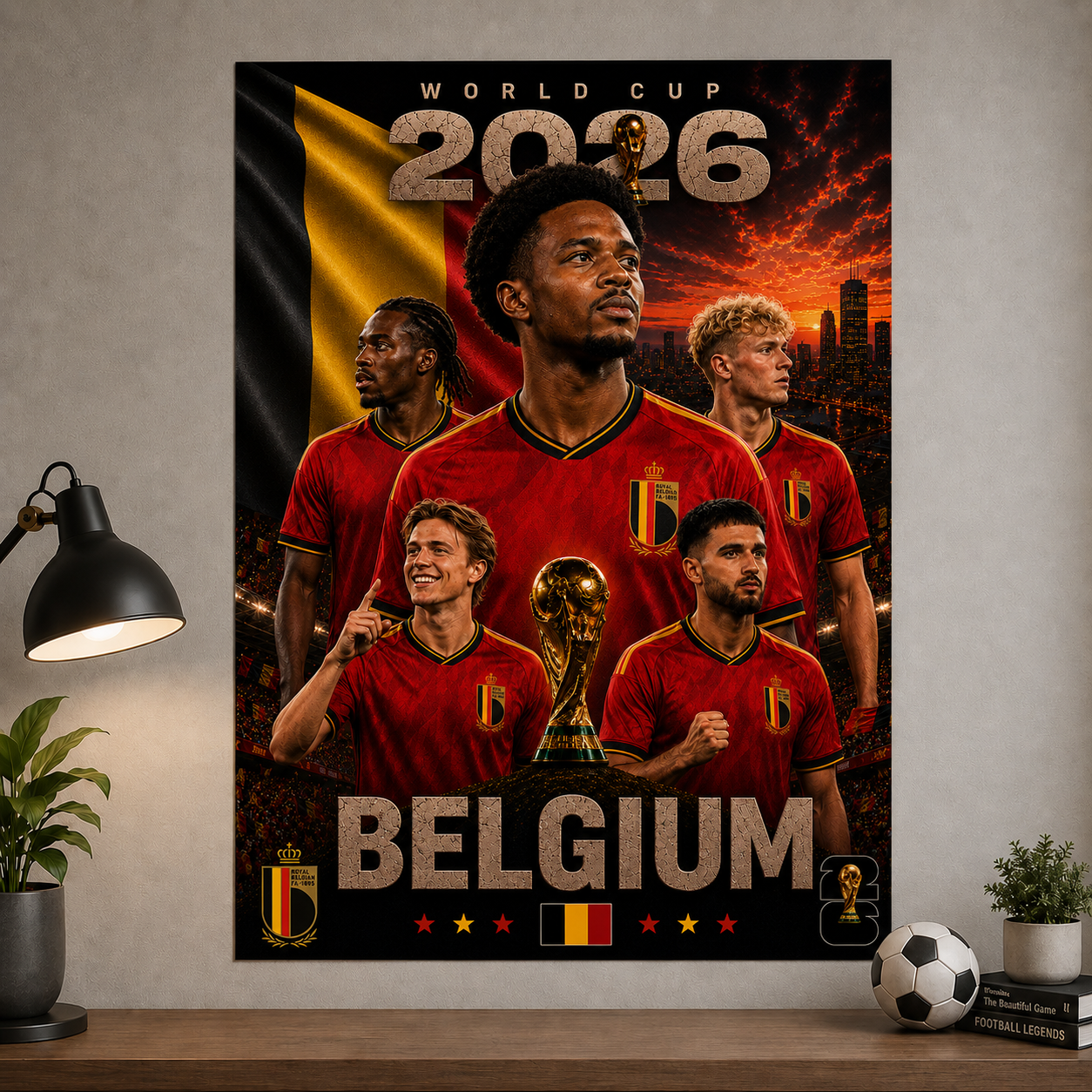 World Cup 2026 Belgium Football Team Poster And Wall Frame