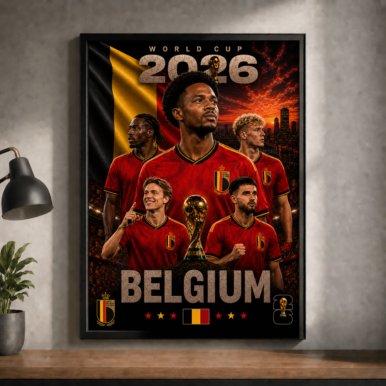 World Cup 2026 Belgium Football Team Poster And Wall Frame
