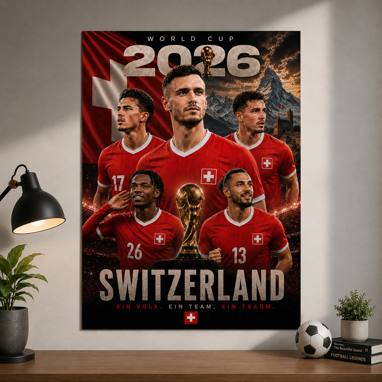 World Cup 2026 Switzerland Football Team Poster And Wall Frame