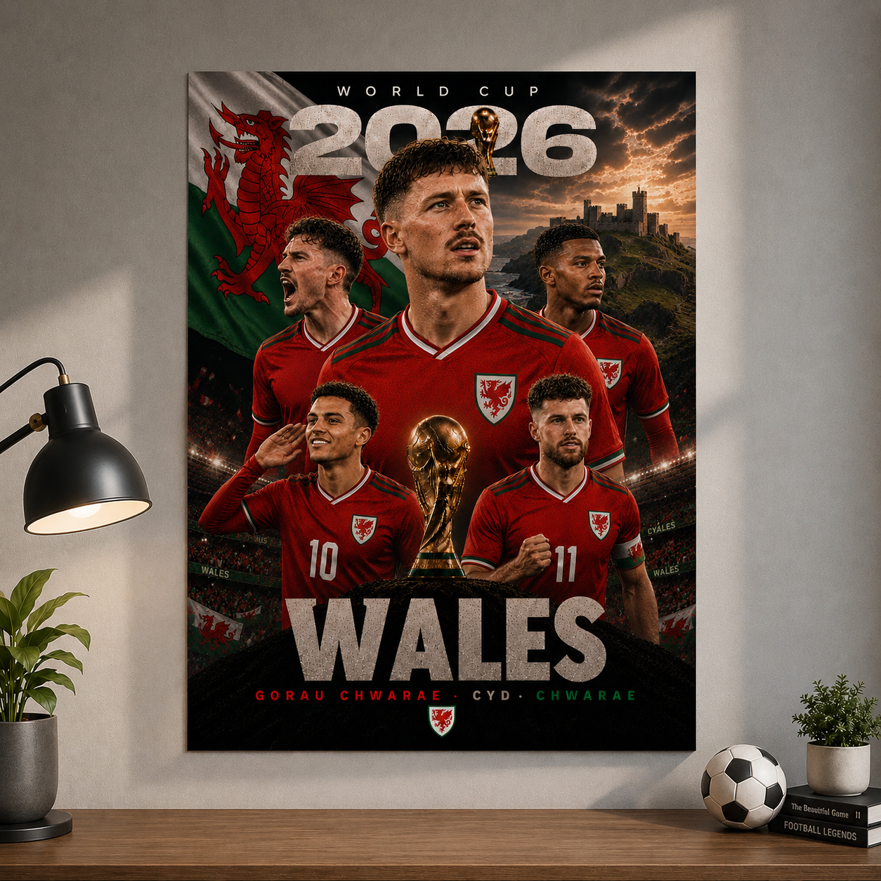 World Cup 2026 Wales Football Team Poster And Wall Frame