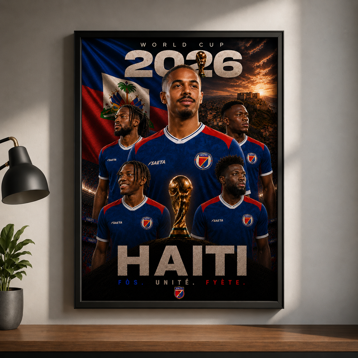 World Cup 2026 Haiti Football Team Poster And Wall Frame