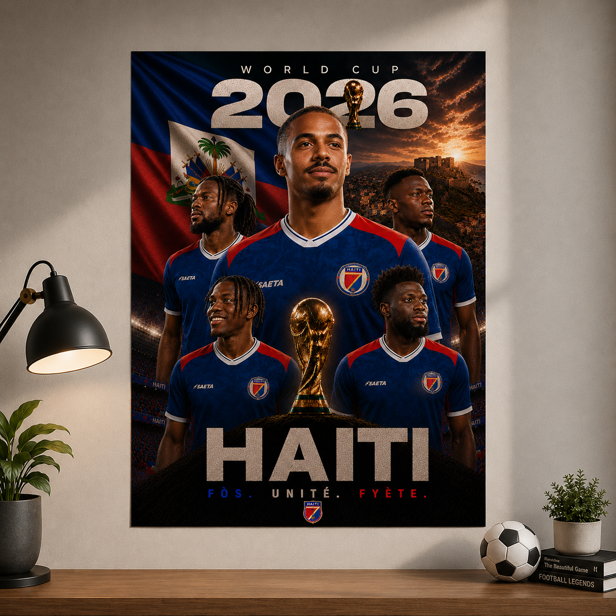 World Cup 2026 Haiti Football Team Poster And Wall Frame
