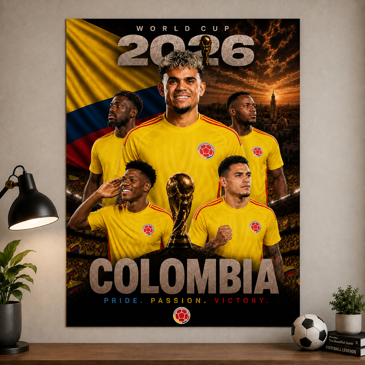 World Cup 2026 Colombia Football Team Poster And Wall Frame